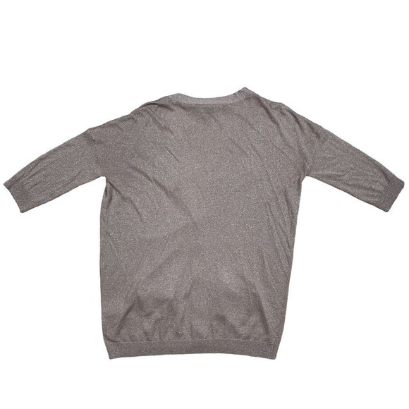 French Connection Gold Shimmer Cardigan Blouse Size Small - Picture 2 of 4